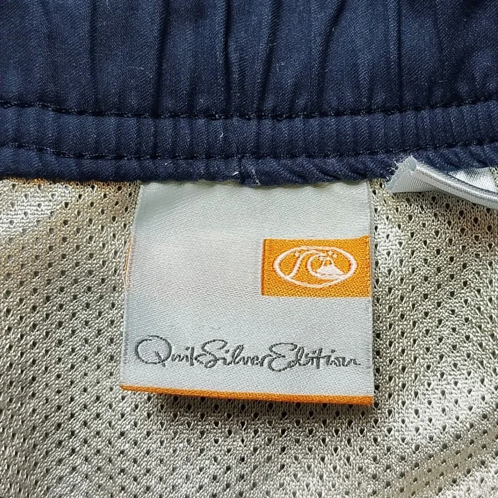 Quiksilver Mens Navy Blue Swirl Graphic Board Shorts‎ Swim Trunks Size L 18